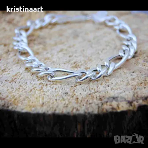 Мъжка сребърна италианска гривна *Картие*.21см, снимка 5 - Гривни - 48163641