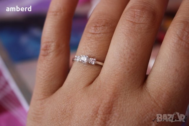 Сребърен пръстен с бели цирконии  - модел PLR033, снимка 5 - Пръстени - 22135105