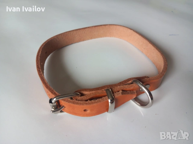 Кожени каишки 38см за малко куче или коте – 2 цвята, ширина 1.5см, снимка 2 - За кучета - 54353038
