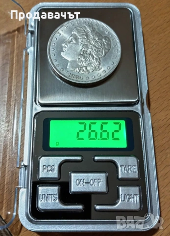 Сребърен американски Морган долар от 1884 г., снимка 5 - Нумизматика и бонистика - 54008401