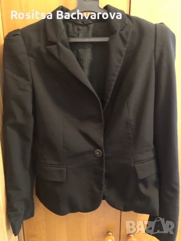 Черно сако Zara, S размер, снимка 2 - Сака - 30300883