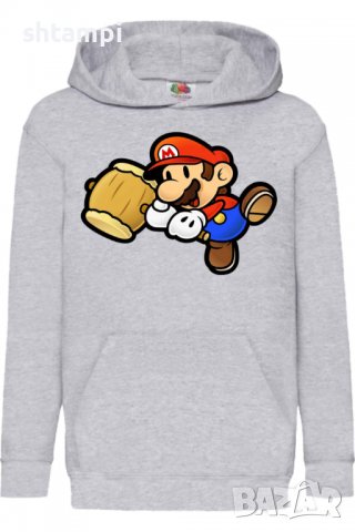 Детски Суитчър/Суитшърт Paper Mario Hammer,Super Mario,Игра,Подарък,Изненада,Забавление,Рожден Ден, снимка 2 - Детски анцузи и суичери - 38360748