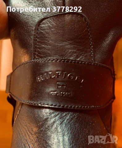 Обувки-Tommy Hilfiger - Ботуши дамски с цип, естествена кожа, № 41, стелка 26-26,5, 68 лв, снимка 2 - Дамски ботуши - 51998537