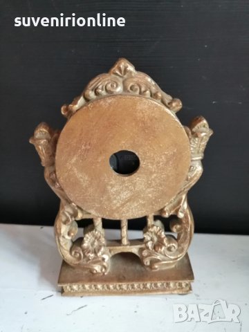 стар часовник на батерия с гипсова рамка, снимка 2 - Декорация за дома - 40497072