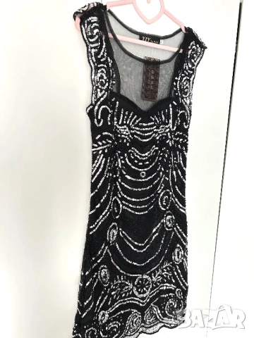 Разпродажба спешно! Нова Рокля с пайети S/M, снимка 3 - Рокли - 52841178