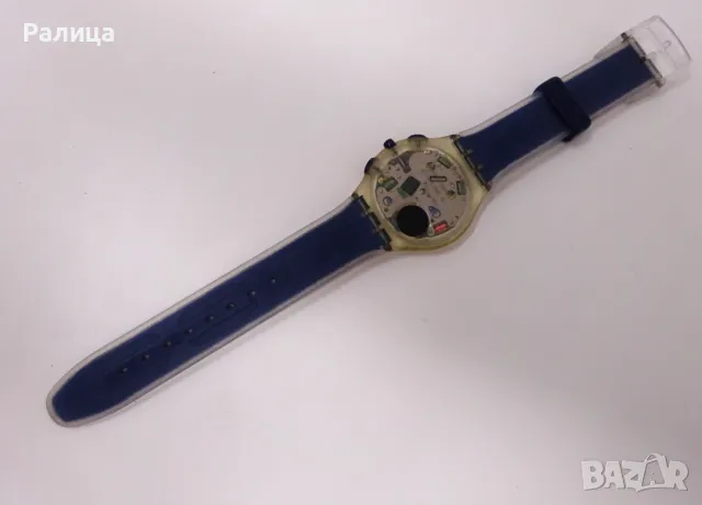 Часовник хронограф Swatch с оригинална силиконова каишка, снимка 5 - Мъжки - 50150524