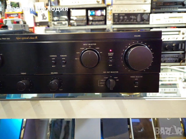 Усилвател DENON PMA-560 Две по 110 вата на 4 ома. В отлично техническо и визуално състояние., снимка 5 - Ресийвъри, усилватели, смесителни пултове - 52400429