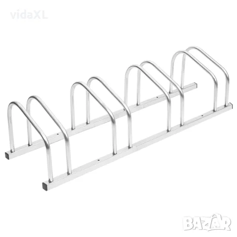 vidaXL Стойка за велосипеди за 4 велосипеда, поцинкована стомана