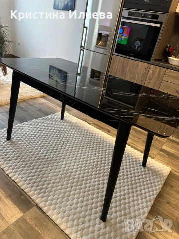 Трапезна стъклена маса четна, мрамор, снимка 8 - Маси - 53358375