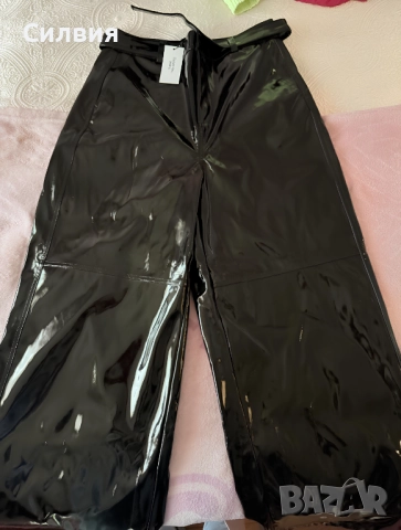 Нов лачен латексов панталон "Calvil Klein" "Келвин Клайн", размер L, снимка 8 - Панталони - 52414037