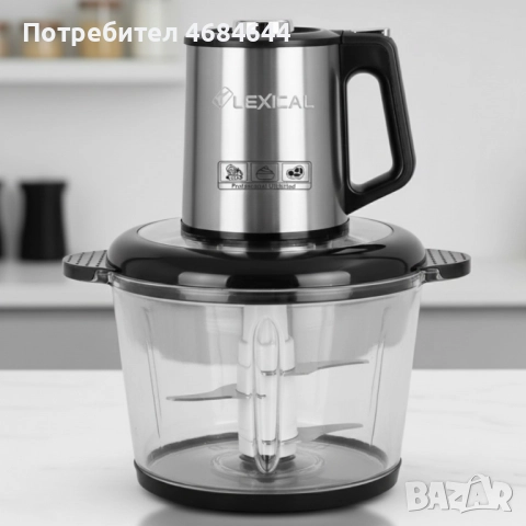 Електрически чопър Lexical LCH-1970 с неръждаем корпус и стъклена купа, снимка 6 - Чопъри и пасатори - 52902710