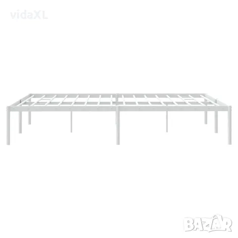 vidaXL Метална рамка за легло, бяла, 160x200 см, снимка 6 - Спални и легла - 56147281