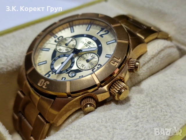 Часовник Invicta Specialty Chronograph Gold Model 1423, снимка 2 - Мъжки - 54324254
