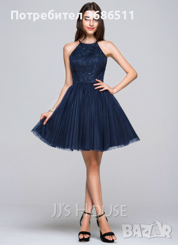 Тъмно синя рокля , снимка 1