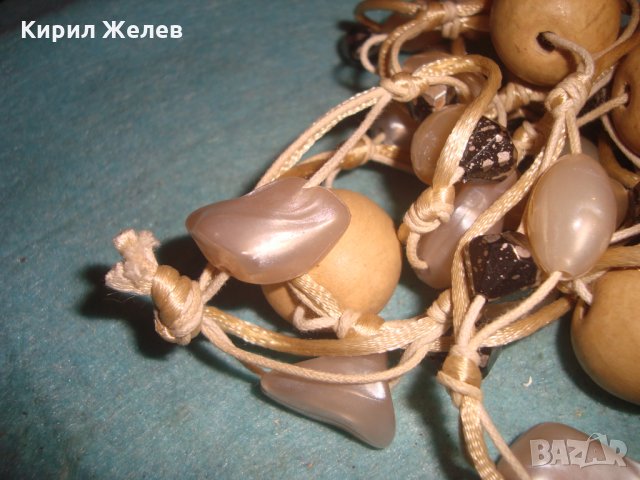 ХИПИ СТИЛ ДЪРВО КРИСТАЛ и КАТАЛИН ХЕНД-МЕЙД ОГЪРЛИЦА ПЕРЛЕН ТИП 27012 , снимка 6 - Колиета, медальони, синджири - 35078952