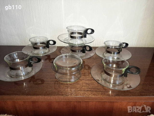 Сервиз за кафе, йенско стъкло SIMAX, Чехословакия, снимка 3 - Сервизи - 52412051