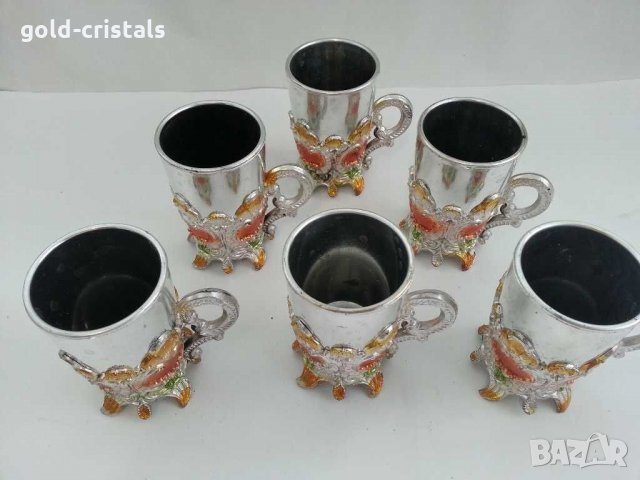  стакани подстакани чаши чашки поднос, снимка 10 - Антикварни и старинни предмети - 29913299