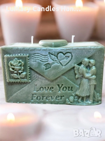 Свещ “ Любовно писмо”, снимка 2 - Декорация за дома - 53223314