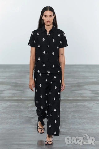 Нова риза с лен ZARA XS, снимка 2 - Ризи - 54011257