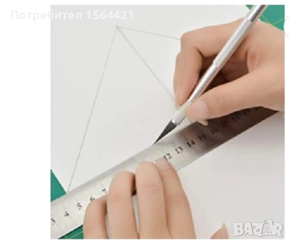 алуминиев скалпел, резец, острие с 20 ножчета, 14,6 см, кожарски, снимка 2 - Други инструменти - 53161855