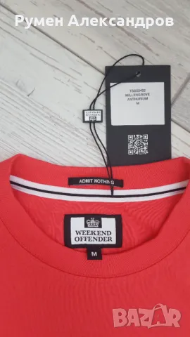 Нова мъжка розова тениска WEEKEND OFFENDER ADMIT NOTHING р-р М, снимка 4 - Тениски - 50419018