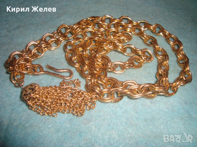 ПОЗЛАТЕН ВИНТИДЖ МЕТАЛЕН ДАМСКИ КОЛАН - ВЕРИЖКА 25197, снимка 5 - Колани - 35353320