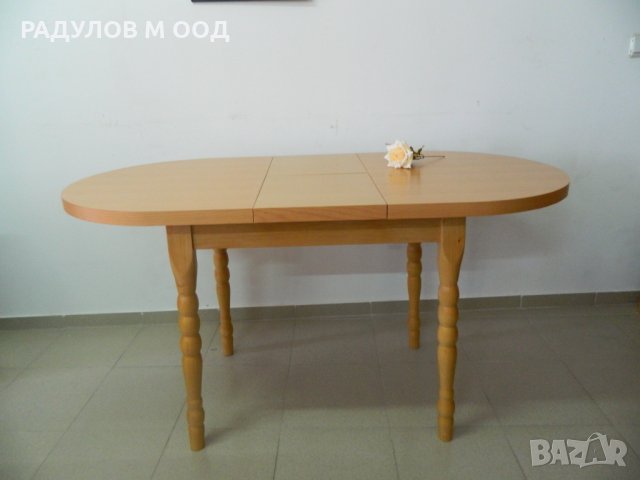 НАЛИЧНА ИЛИ ПО ПОРЪЧКА - Разтегателна трапезна маса със стругован крак 80*120, снимка 4 - Маси - 29279178