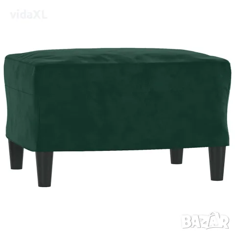 vidaXL Комплект дивани 3 части с възглавници, тъмнозелен, кадифе, снимка 5 - Дивани и мека мебел - 56146768