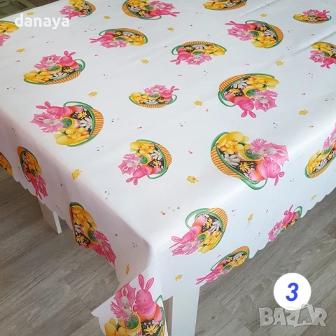 6499 Декоративна великденска покривка, 150x180cm, снимка 3 - Покривки за маси - 53883411