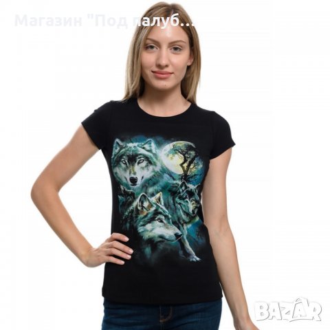Нова дамска тениска с дигитален печат Вълци, пълнолуние, Серия вълци, снимка 8 - Тениски - 29463623