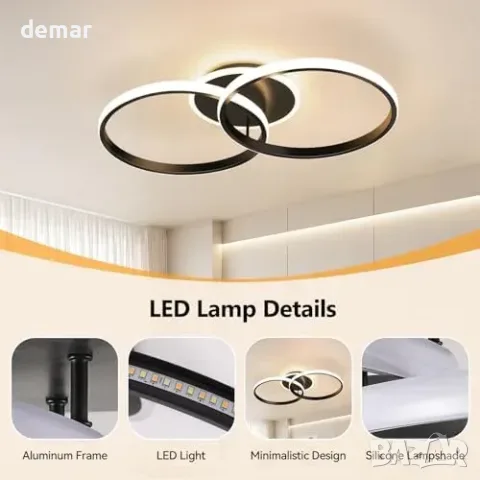 MELAYR 36W LED таванна лампа с 3 режима цветова температура (3000K/4500K/6500K) и memory, снимка 5 - Лампи за таван - 55849739