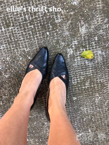 Черни обувки естествена кожа на ниско токче 37 номер, снимка 3 - Дамски елегантни обувки - 22716482