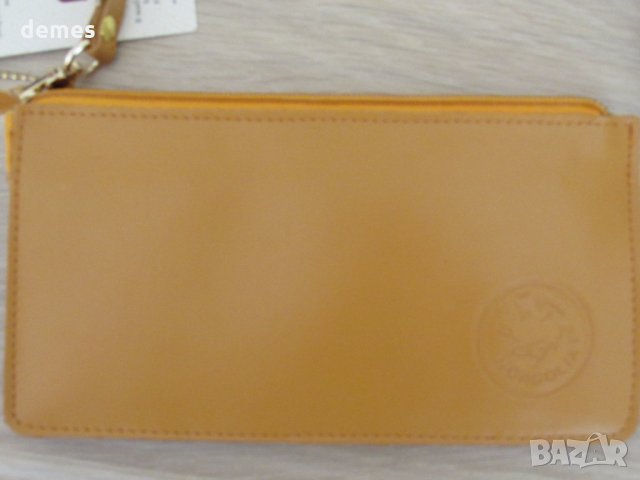 Дамско портмоне от естествена кожа-св. кафяво,нов,Монголия