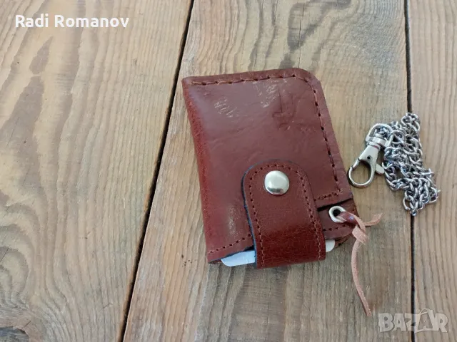 Ръчно изработен кожен портфейл за карти и лични документи , снимка 7 - Портфейли, портмонета - 47329737