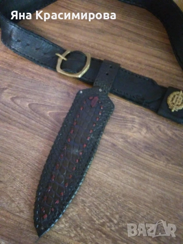 Кания от естествена кожа , снимка 3 - Ножове - 51564409