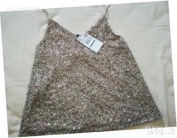 Блестящ дамски топ Mango, снимка 1