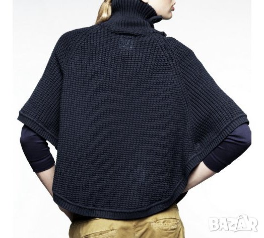 Намалена G-star Kvinder SLIDE CAPE KNIT dk navy Дамска Пелерина Пончо Пуловер Размер М, снимка 8 - Блузи с дълъг ръкав и пуловери - 29137608