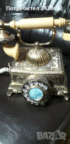 Ретро  телефон  с позлата, снимка 1