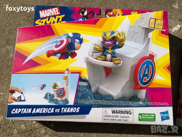 Marvel Stunt Squad ""Разбиващи герои"" Капитан Америка срещу Т, снимка 4 - Фигурки - 46275113