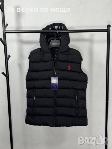 Polo Ralph Lauren Мъжки Черен Елек С Бродирано Лого И С Качулка🔝Мъжка Грейка Код V.B.80