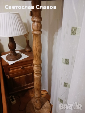 Висок лампион с красива тъмно червена шапка , снимка 2 - Лампиони - 52863511