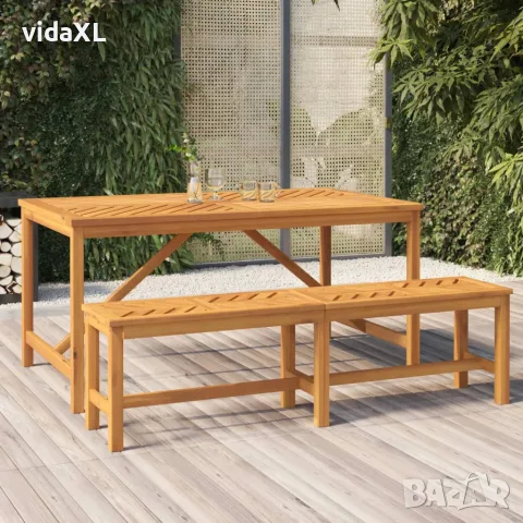 vidaXL Градинска пейка, 150 cм, масив акациево дърво, снимка 2 - Градински мебели, декорация  - 56147279