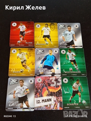 Колекционерски картички на футболисти МИРОСЛАВ КЛОЗЕ,САМИ КЕДИРА, МАНУЕЛ НОЕР 51046, снимка 8 - Колекции - 51701458