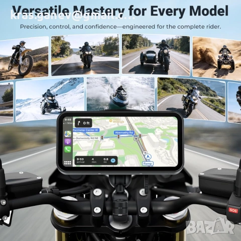 A622 Мотоциклетен CarPlay 6-инчов сензорен дисплей, безжичен CarPlay и Android Car, снимка 9 - Аксесоари и консумативи - 54007094