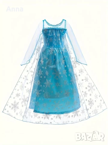 РОКЛЯ НА ЕЛЗА ОТ ФРОУЗЪН С ПОДАРЪК СВЕТЕЩ ЛАСТИК, снимка 2 - Детски рокли и поли - 51363136