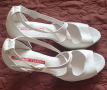Бели летни официални обувки на ток, 42 размер!, снимка 7