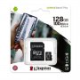 ФЛАШ КАРТА SD MICRO 128GB KINGSTON SDCS2/128GB, MicroSDXC, 128GB Canvas Select Plus 100R A1 C10 Card, снимка 3
