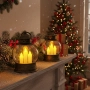 Декоративен коледен фенер с три LED свещи – безопасна и магична светлина, снимка 4