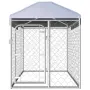 vidaXL Външна клетка за кучета с покрив, 200x100x125 см, снимка 3
