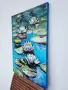 Оригинална маслена картина "Nymphaea: Azure Waters" / Ръчна изработка, снимка 9